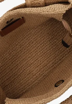 beige coach handtas straw cargo tote