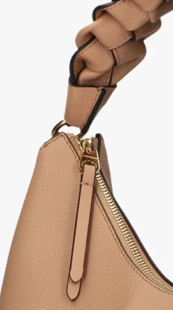 beige coccinelle schoudertas double grainy