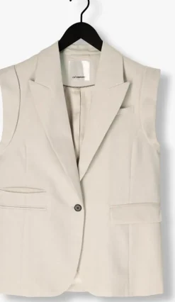 beige co'couture blazer lisacc linen wing vest