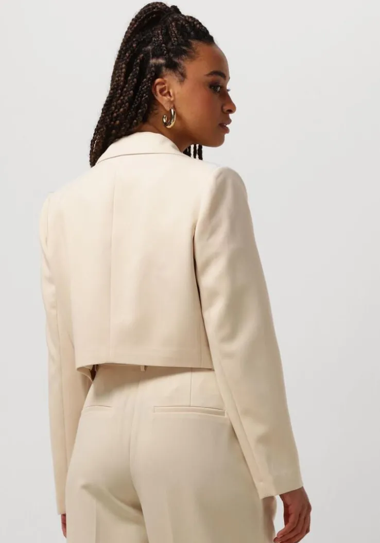 beige co'couture blazer vola crop blazer