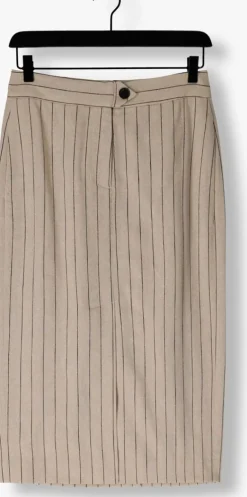 beige co'couture midirok linen pin pencil skirt