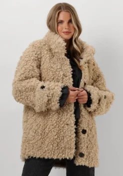 beige co'couture teddy jas teddy mix jacket