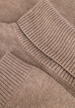 beige co'couture truien/vesten maja slit roll neck