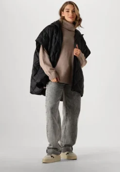 beige co'couture truien/vesten maja slit roll neck