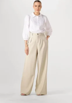 beige co'couture wijde broek nanacc pleat ll pant