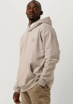 beige colourful rebel sweater uni patch dropped shoulder hoodie