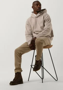 beige colourful rebel sweater uni patch dropped shoulder hoodie