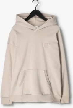 beige colourful rebel sweater uni patch dropped shoulder hoodie