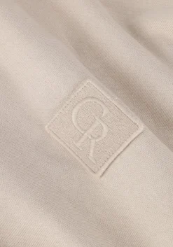 beige colourful rebel sweater uni patch dropped shoulder hoodie