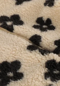 beige daily7 faux fur jas teddy flower jacket