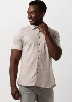 beige desoto casual overhemd desoto kent 1/2