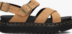 beige dr martens platte sandalen voss ii