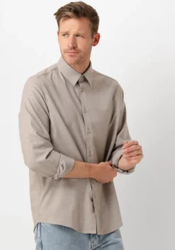 beige drykorn casual overhemd ramis