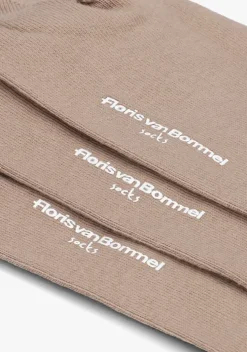 beige floris van bommel sokken de katoener