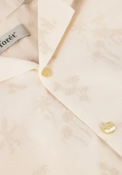 beige forét casual overhemd peer flower jacquard ss shirt