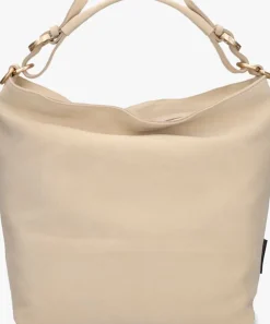 beige fred de la bretoniere schoudertas wanda shoulder bag suede
