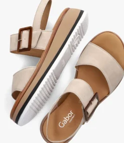 beige gabor platte sandalen 744.4