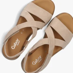 beige gabor platte sandalen 746