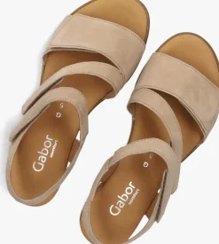beige gabor platte sandalen 754.1