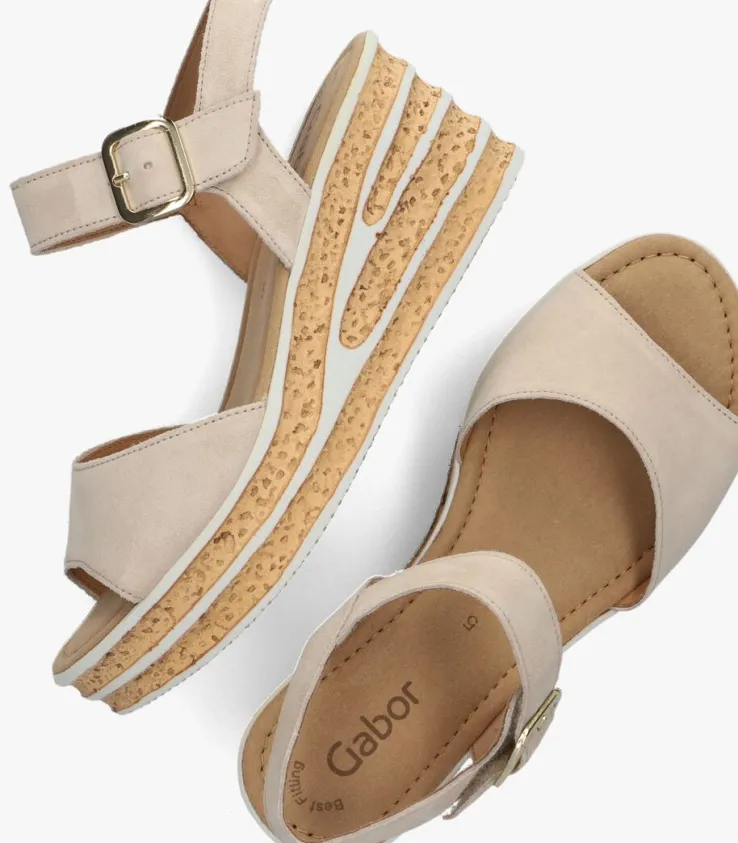beige gabor sandalen met hak 651