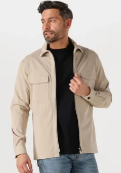 beige genti overshirts oaks shirt jacket zip s2095-1997