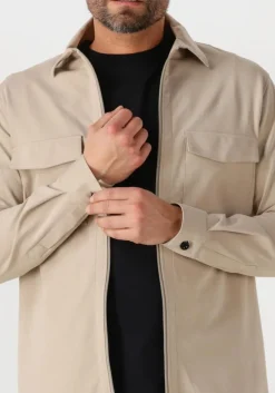beige genti overshirts oaks shirt jacket zip s2095-1997