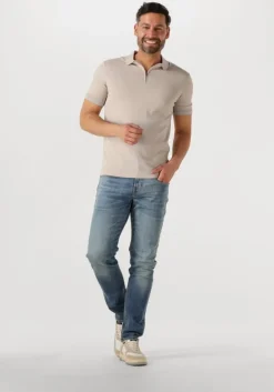 beige genti polo polo zip ss k2053-1260