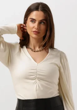 beige gestuz blouses rifagz v-neck blouse