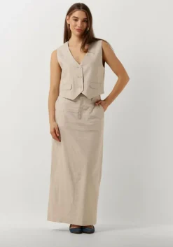 beige gestuz maxirok lizagz linen hw skirt