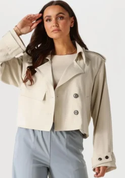 beige gestuz trenchcoats gzedina short jacket