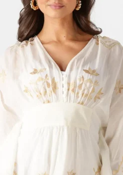 beige greek archaic kori maxi jurk 430511