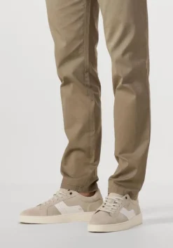 beige greve lage sneakers wave