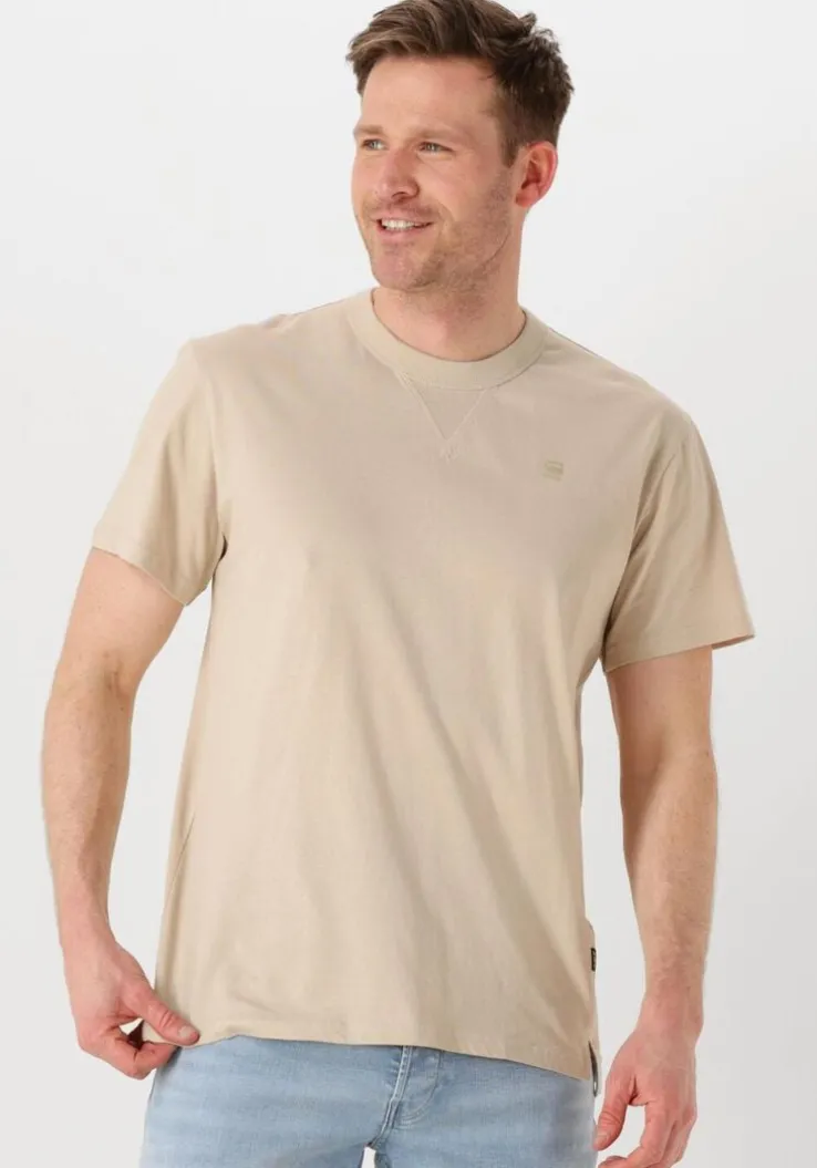 beige g-star raw t-shirt nifous r t