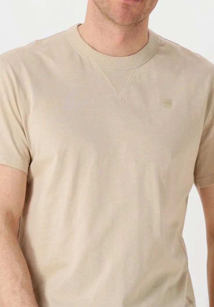 beige g-star raw t-shirt nifous r t