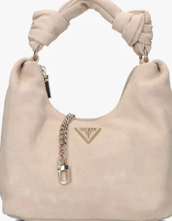 beige guess handtas isotta hobo