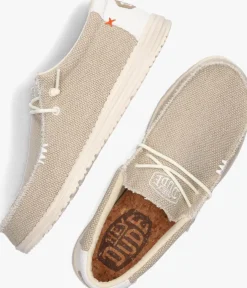 beige heydude instappers wally braided