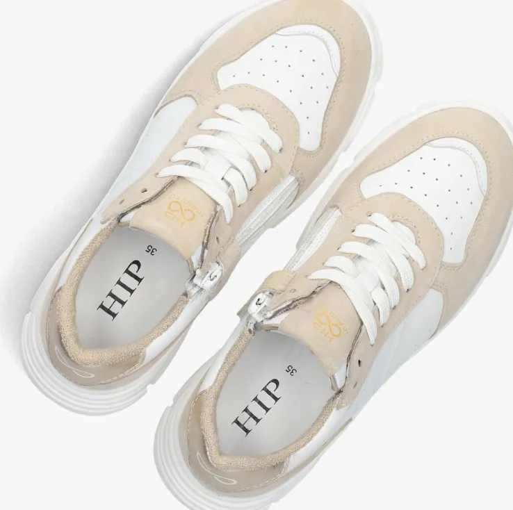 beige hip lage sneakers h1889