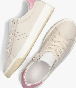 beige hip lage sneakers h6097