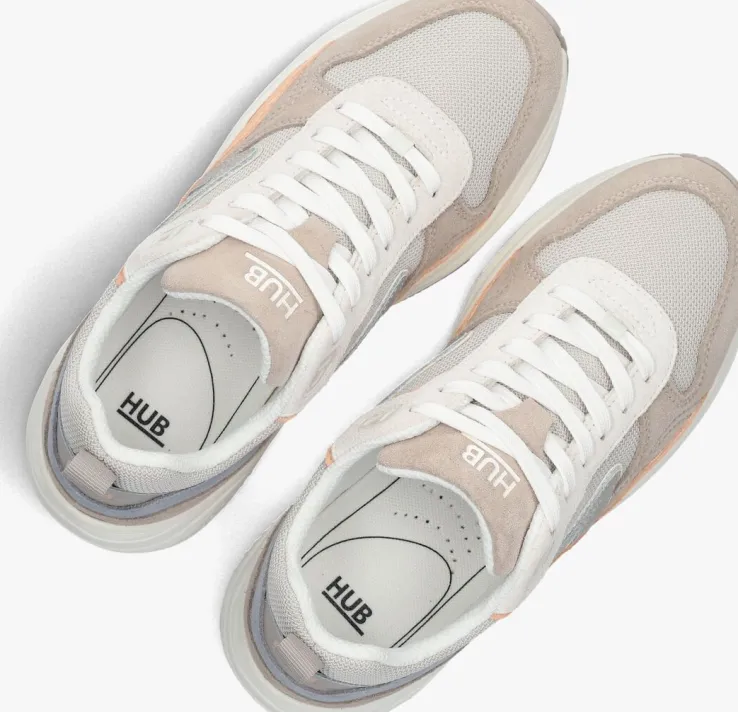 beige hub lage sneakers glide-z