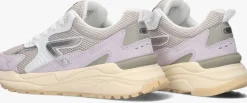 beige hub lage sneakers grid-w