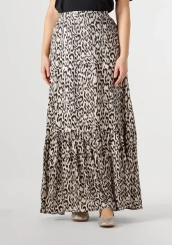 beige jansen amsterdam maxirok rina rok wa 689 long ruffle at bottom