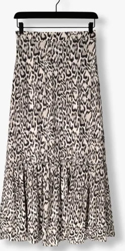 beige jansen amsterdam maxirok rina rok wa 689 long ruffle at bottom