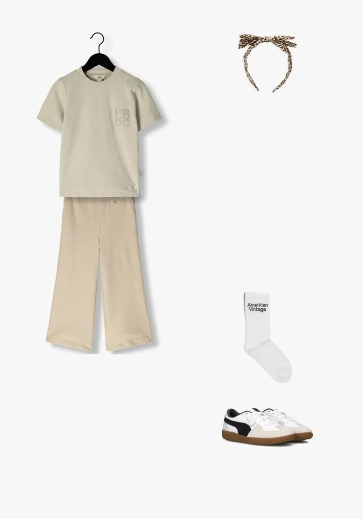 beige labo de colores flared broek cuba