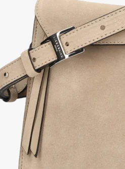 beige liebeskind schoudertas lora suede schoulderbag m