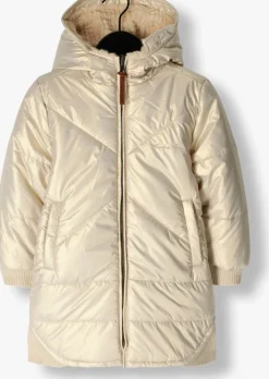 beige like flo gewatteerde jas ariana flo girls reversible hooded long jacket