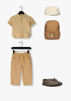 beige lil' atelier casual overhemd nmmdawson ss loose shirt lil