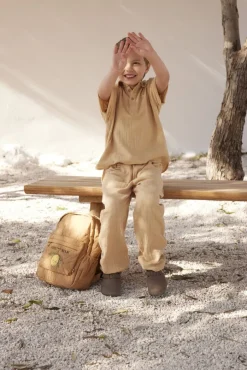 beige lil' atelier casual overhemd nmmdawson ss loose shirt lil