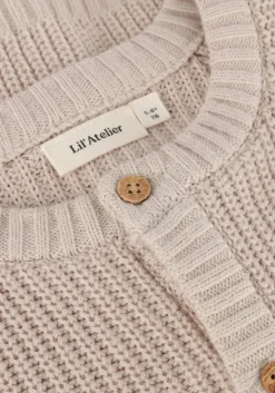 beige lil' atelier vest nmnemlen lin ls knit lil
