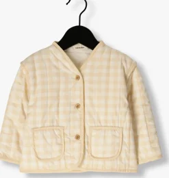 beige lil' atelier zomerjassen nbflarose ls quilt jacket lil