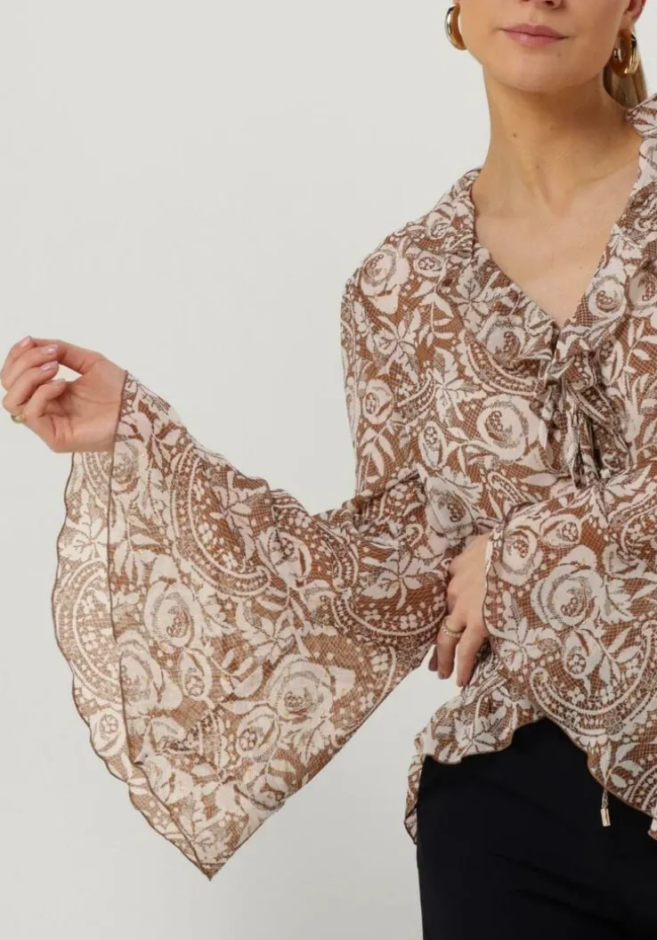 beige liu jo blouses tess creponne lure